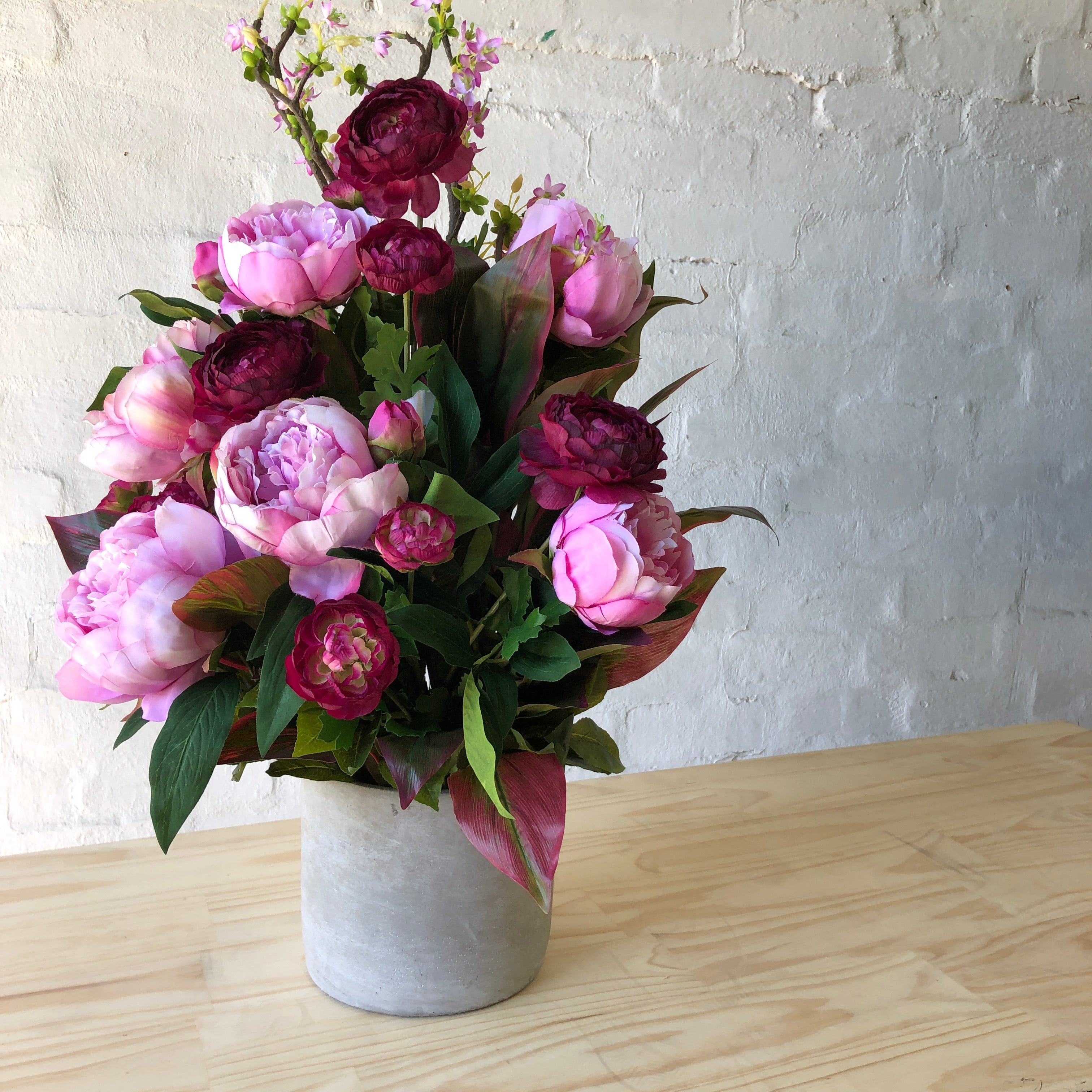 Artificial - Pink Peonies, Orchids & Blossom