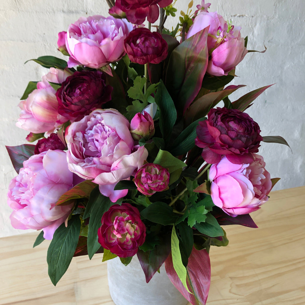 Artificial - Pink Peonies, Orchids & Blossom